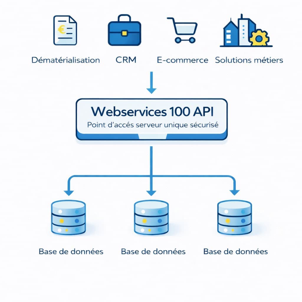 Solutions connectables à l'API Webservices 100